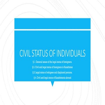 CIVIL STATUS OF NATURAL PERSONS in private international law | PPTX