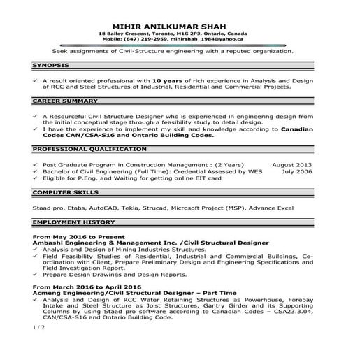 Civil structure designer | PDF