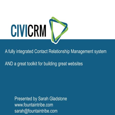 CiviCRM presentation for Drupal Meetup