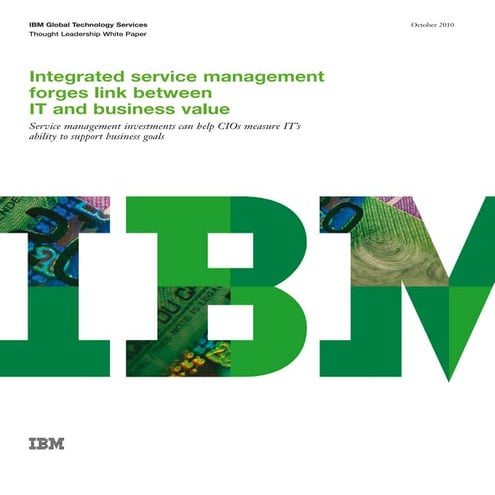 Integrated Service management forges link between IT and business value white...