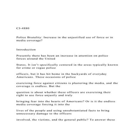 CJ-4880 Police Brutality Increase in the unjustified .docx