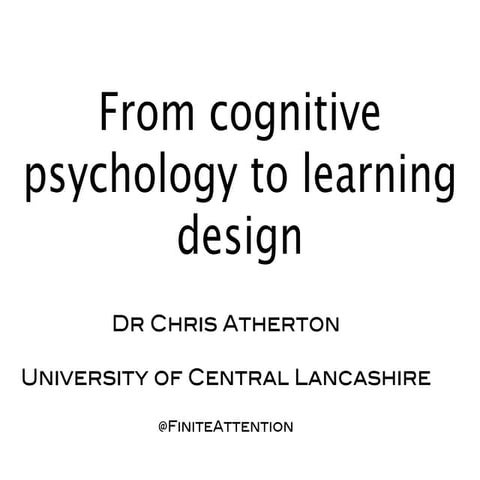 From Cognitive Psychology to Learning Design - Chris Atherton at LT11UK