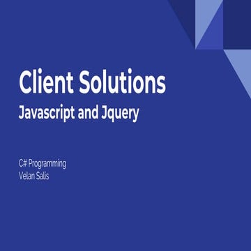 Javascript in C# for Lightweight Applications | PPTX