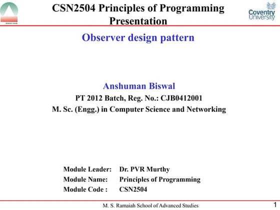 Design patterns 4 - observer pattern | PPT