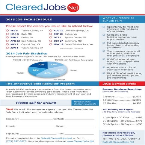2015 ClearedJobs.Net Job Fair Calendar
