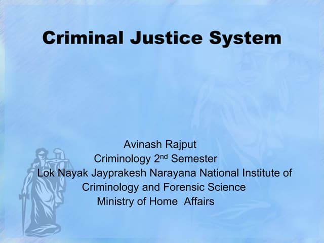 The Three Branches of the American Criminal Justice System