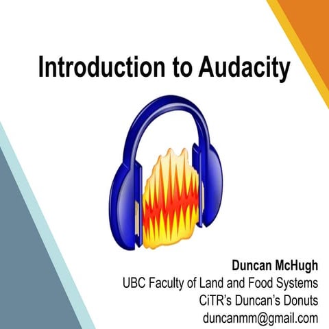 CJSF Audacity Workshop