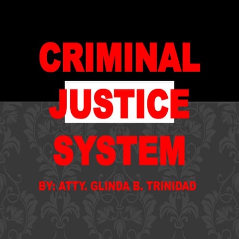 Criminal Justice System lecture by Atty Trinidad