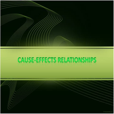 Cause and effect relationships (in English grammar)