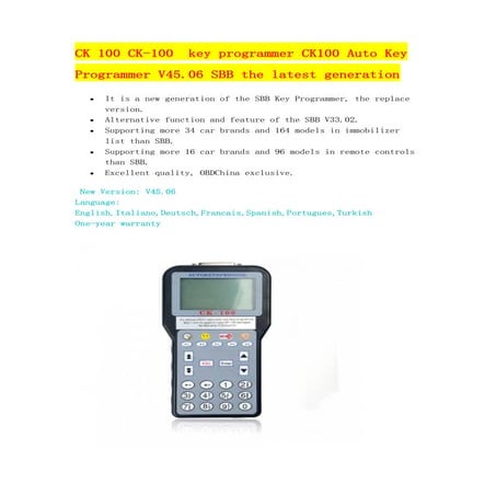 Ck 100 ck-100 key programmer ck100 auto key programmer v45.06 sbb the latest ...