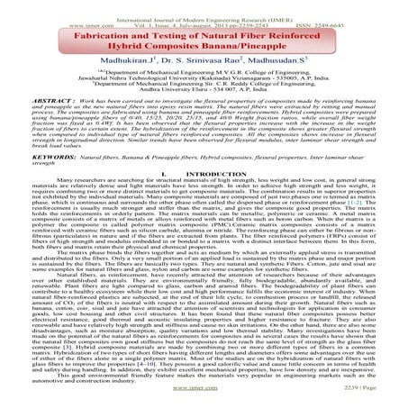Characterization of natural fiber reinforced composites bamboo and ...