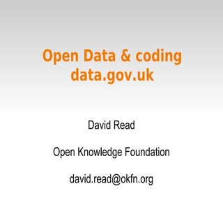Open Data and CKAN Data Catalogues