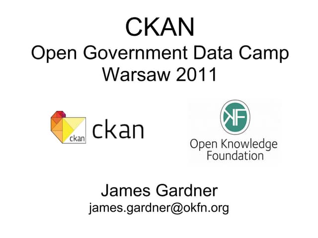 CKAN @ The Open Government Data Camp