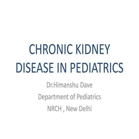 Chronic Kidney Disease in Pediatrics