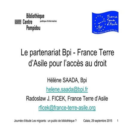 Présentation du partenariat Bpi - France Terre D'Asile