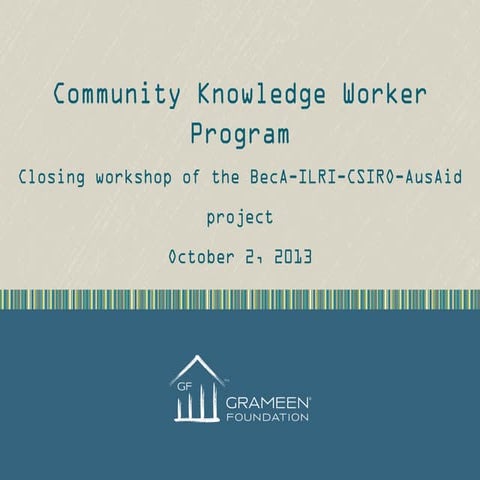Community Knowledge Worker Program [in Uganda]