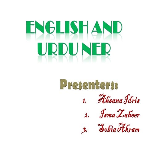 CL - Urdu and English NER