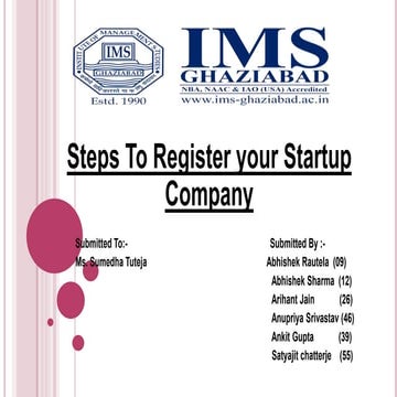 Steps in Registering Startups