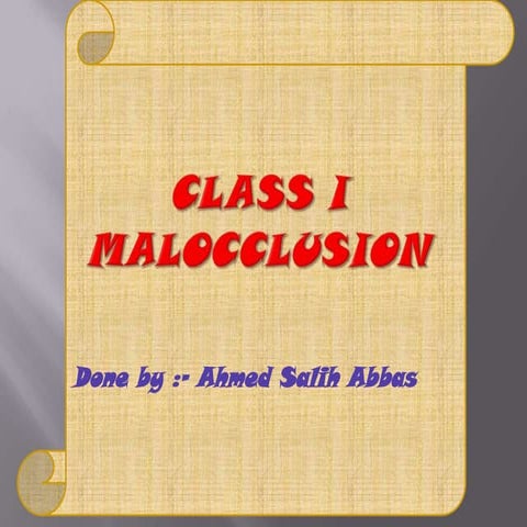 Cl 1 malocclusion
