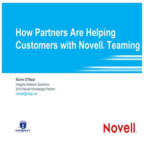 How Partners Are Helping Customers with Novell Teaming