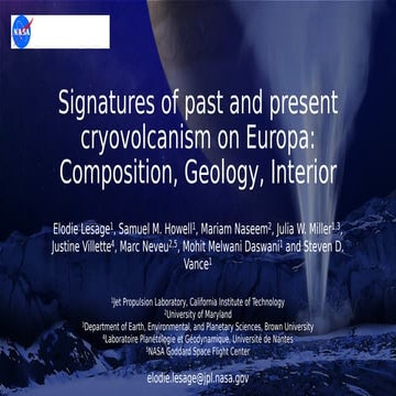 Signatures of past and present  cryovolcanism on Europa CL24_2201.pdf