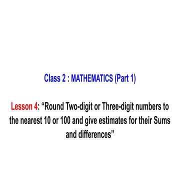 Rounding Numbers (Math 3) | PPTX
