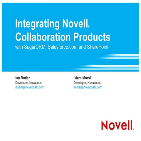 Integrating Novell Collaboration Products with SugarCRM, Salesforce.com and S...