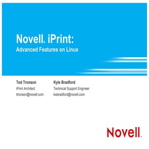 Novell iPrint: Advanced Features on Linux