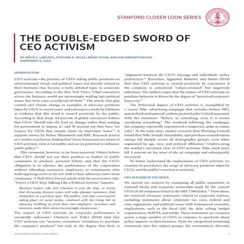 The Double-Edged Sword of CEO Activism