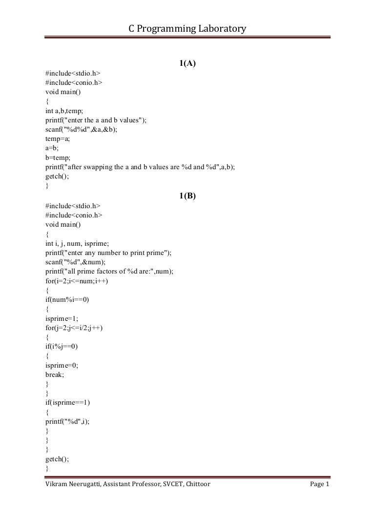 C Programming lab