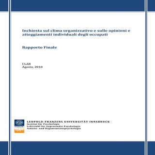 Inchiesta sul clima organizzativo e...