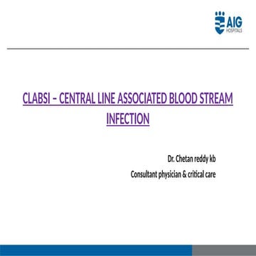 Central line associated blood stream infection | PPTX