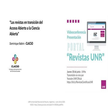 Las revistas en transición del Acceso Abierto a la Ciencia Abierta