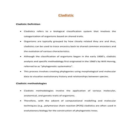 Cladistic