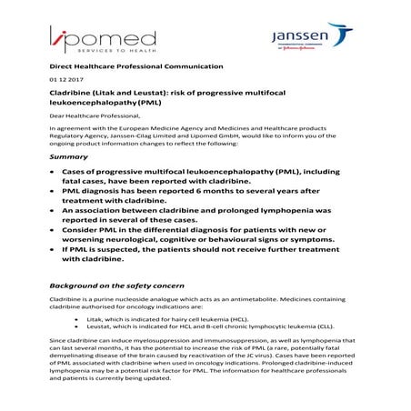 Cladribine dhpc-01-12