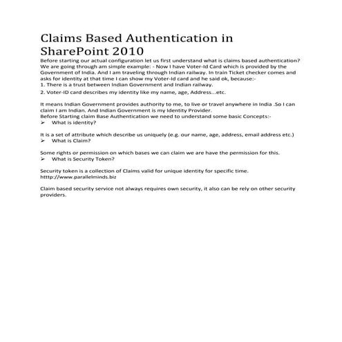 Claims based authentication in share point 2010 .new
