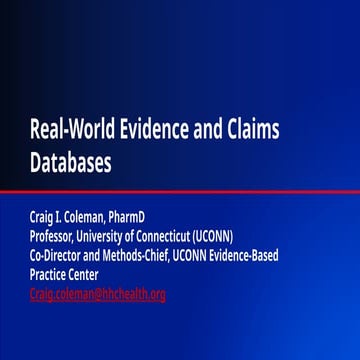 Real-world evidence and claims databases