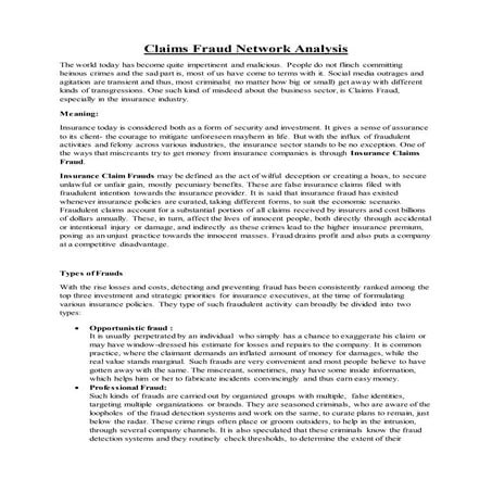 Claims Fraud Network Analysis
