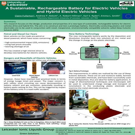 A Sustainable, Rechargeable Battery for Electric Vehicles and Hybrid Electric...