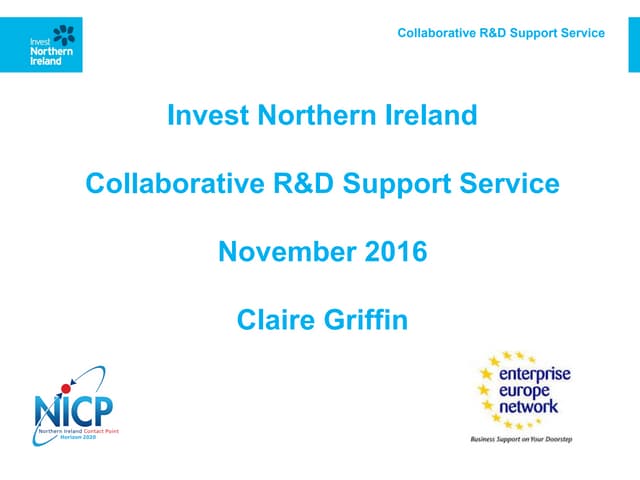 Horizon 2020 | Collaborative R&D Support Service | Claire Griffin