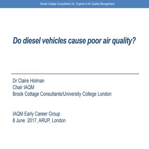 Do diesel vehicles cause poor air quality? - Dr Claire Holman