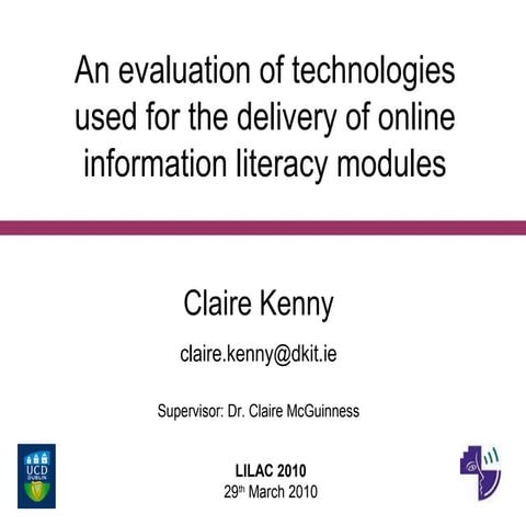 An evaluation of technologies used for the delivery of online information lit...