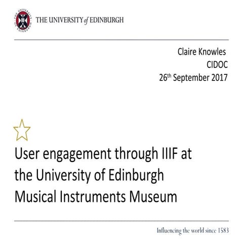 User engagement through IIIF at the University of Edinburgh Musical Instruments Museum