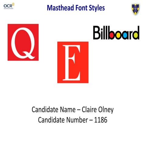 Masthead Font Styles