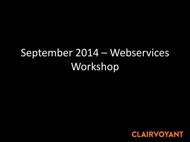 Webservices Workshop -  september 2014