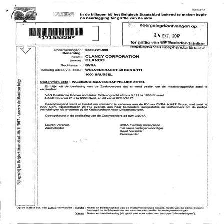 BVBA CLANCO eind 2017 van Brussel naar Gent verhuisd | PDF