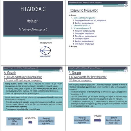 Η Γλώσσα C - Μάθημα 1 (Εκτύπωση)