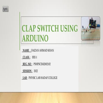 Clap Switch Using Arduino | PPTX image.