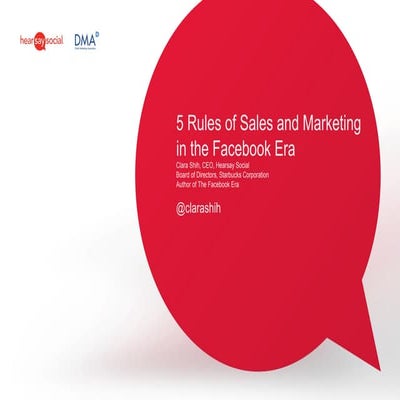5 Rules of Sales and Marketing in the Facebook Era