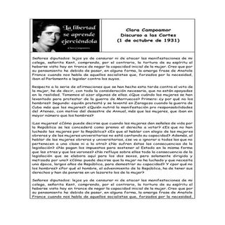 Clara Campoamor. Discurso a las Cor...